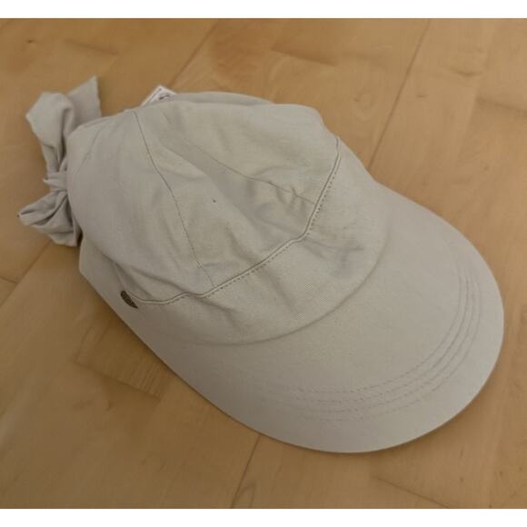 NWT Scala Grey Tan Wide Baseball Hat Tie back 50 SPF - Picture 1 of 2